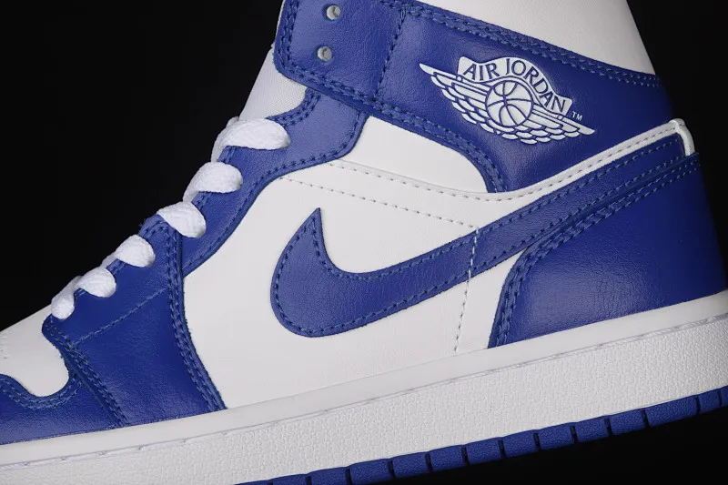 All categories Air Jordan Jordan series basketball shoes Air Jordan 1 Mid G version pure original Air Jordan 1 Mid AJ1 Joe 1 KFC blue China basketball shoes BQ6472-104